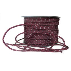 Wine-red rope with sewn-in reflective thread for enhanced visibility.
