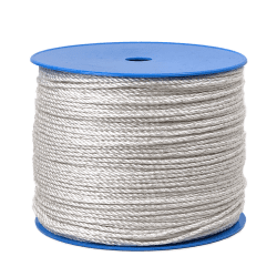Electric fence rope with stainless steel conductor. Polyester multifilament rope.