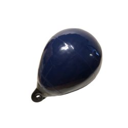 Marine blue ball fender with a black top