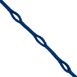 Blue knitted loop rope made of PP multifilament, soft and easy to handle with loops along its entire length for quick fastening.