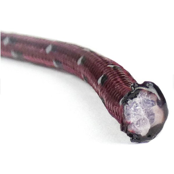 Wine-red rope with sewn-in reflective thread for enhanced visibility.