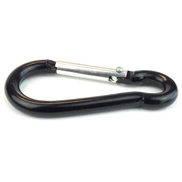 Black snap hook for connecting, e.g., ropes and loops