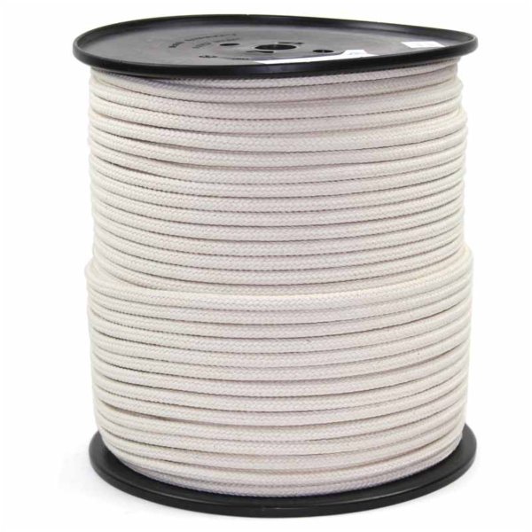 Braided cotton rope made from 100% unbleached cotton.