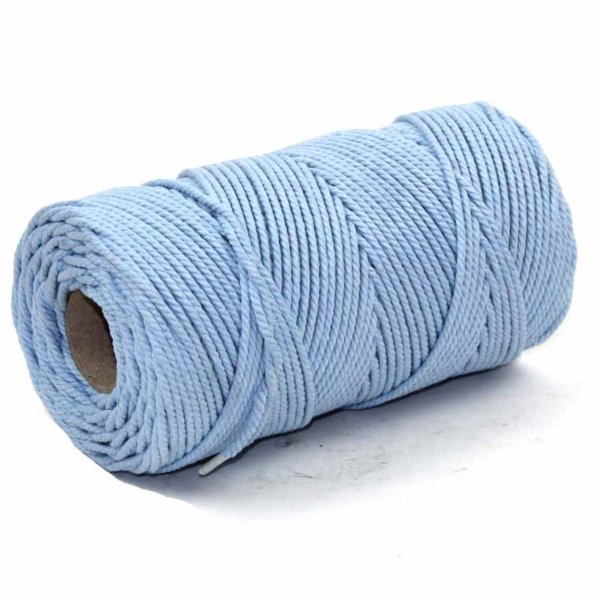 Beautiful light blue cotton cord made from 100% cotton.
