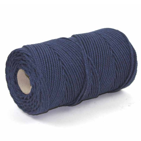 Navy blue cord made from 100% cotton.