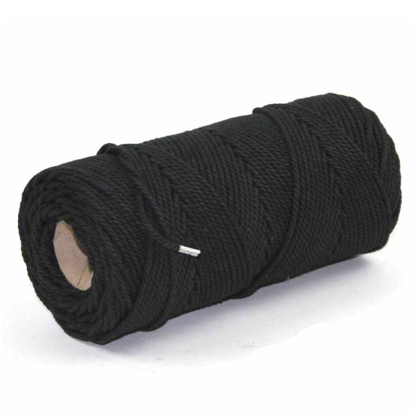 Black cotton cord for butchery, macramé, crafting, and more.