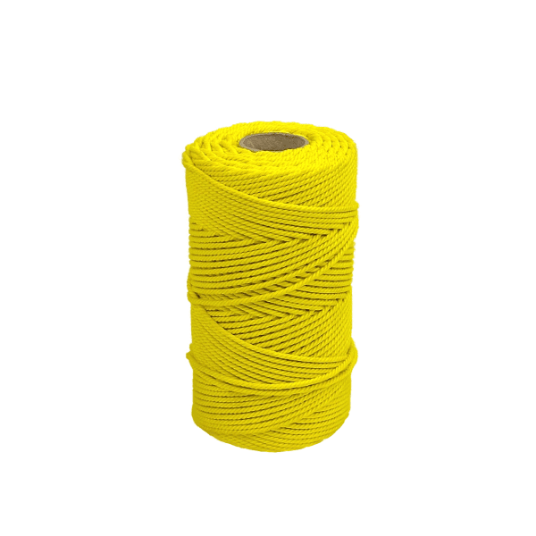 Lemon yellow cotton twine made of 100% cotton.