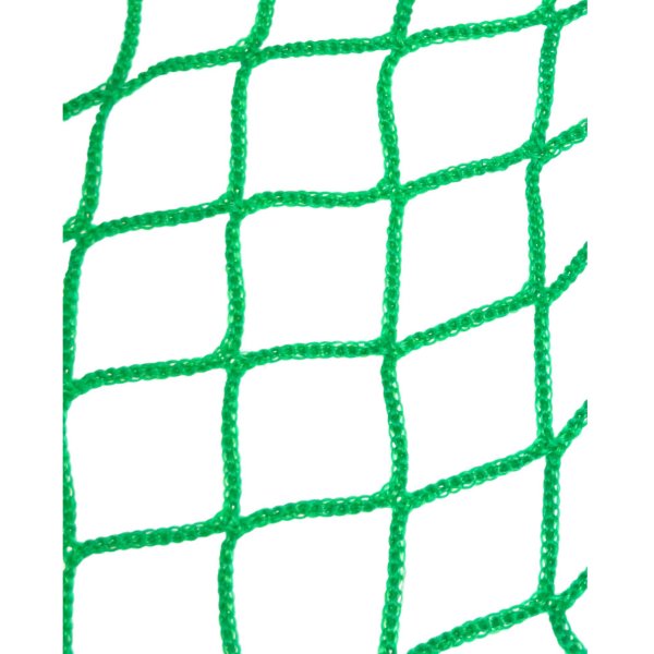 Green net for cargo securing and barriers. Made of durable and lightweight polyethylene with a 45 mm mesh size