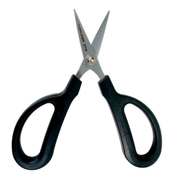 Close-up of a professional D-Splicer scissor, designed for precise cutting of synthetic and natural ropes
