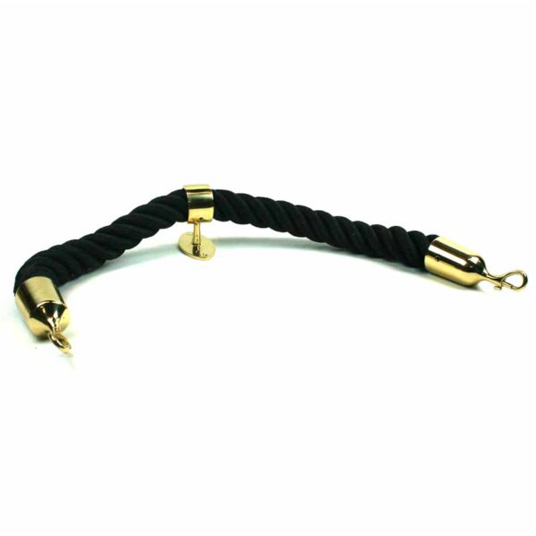 End fitting suitable for stair ropes and decorative lines.