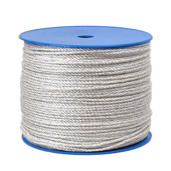 Electric fence rope with stainless steel conductor. Polyester multifilament rope.