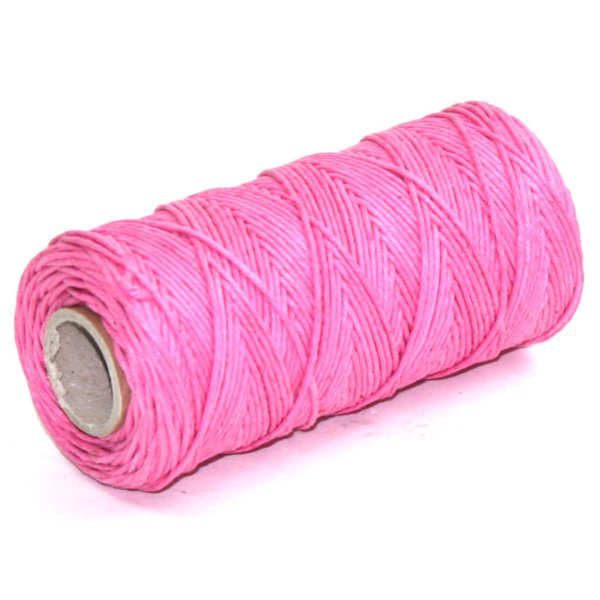 Rose-pink hemp twine for decoration and crafting.