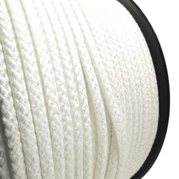 Flag line reinforced spun polyester