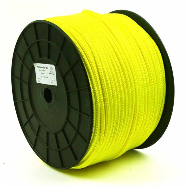 Strong neon yellow rope for leashes, trim, sheets, tow lines, etc.