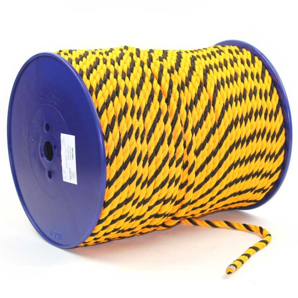 Yellow/black rope for extra high visibility. 100% PP multifilament.