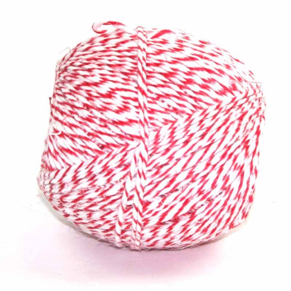 Beautiful red/white sewing twine made of 100% flax fiber.