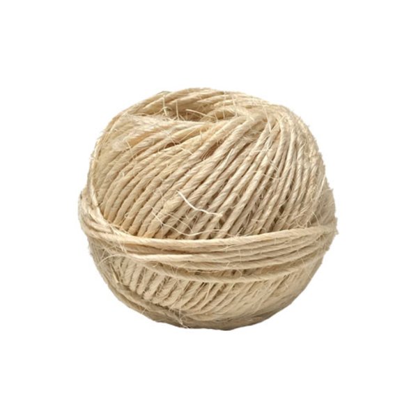 Close-up of the three twines, highlighting their unique texture and natural color variations.