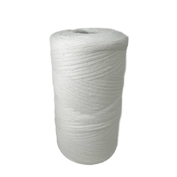 Twine yarn made from 100% bleached cotton. Swedish manufactured and wound on a 0.5kg spool. The twine yarn has 42 strands per tw