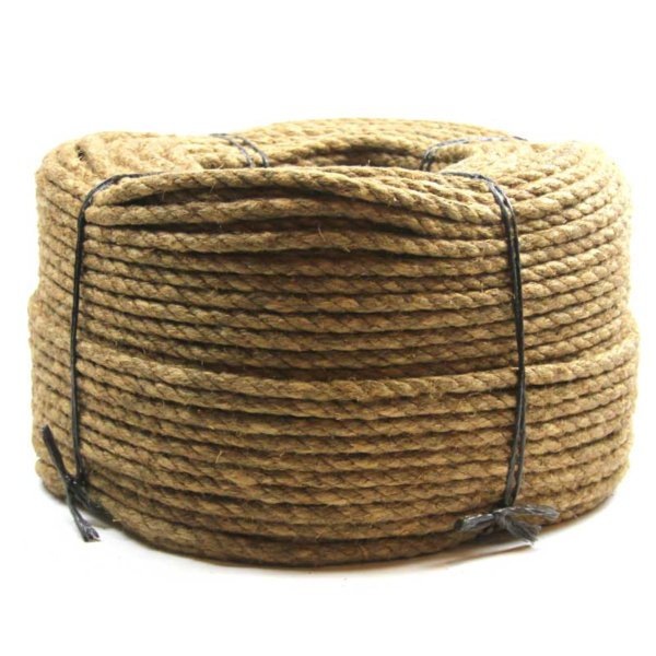 Tarred hemp rope for extra durability.